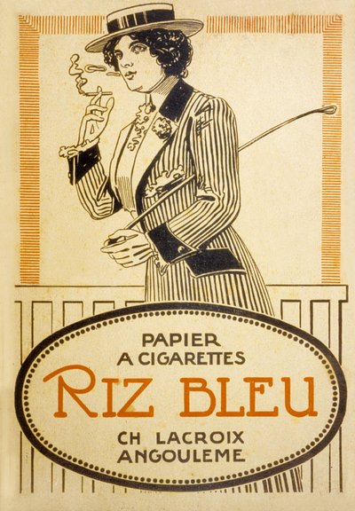 Advertisement for Riz Bleu Cigarettes by French School