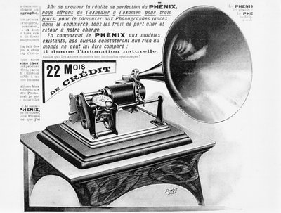 Advertisement for the phonograph, c.1905 by French School