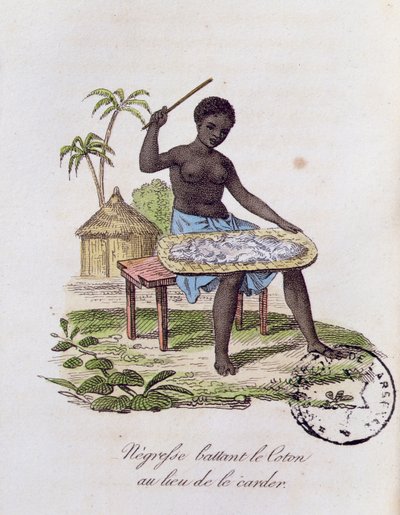 African Woman Beating Cotton by French School