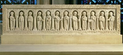 Apostles under Arcades, Carved Relief by French School