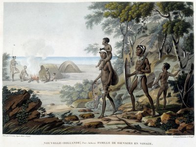 Australian Aboriginal family travelling by French School