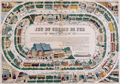 Board for a Railway Game by French School