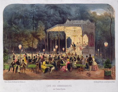 Cafe des Ambassadeurs, Champs-Elysees, c.1850 by French School