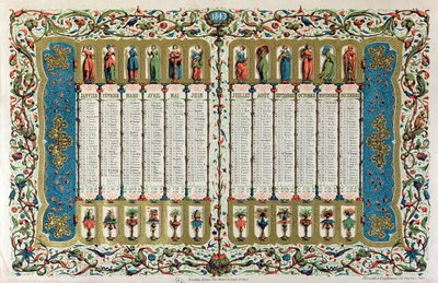 Calendar for 1843 by French School