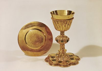 Chalice and paten by French School