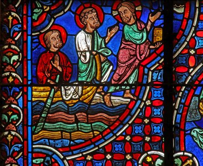 Christ walks on water by French School