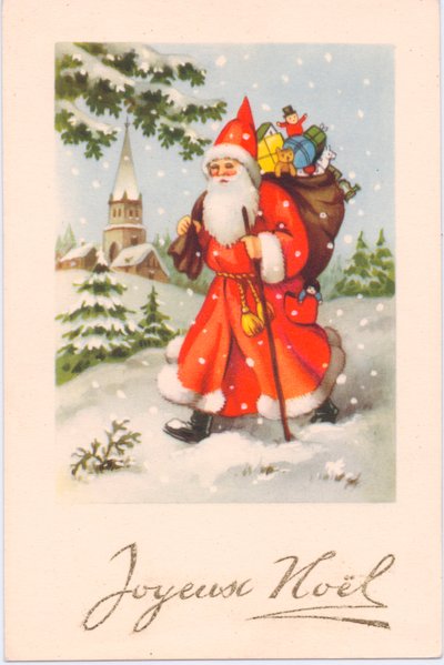 Christmas Postcard by French School