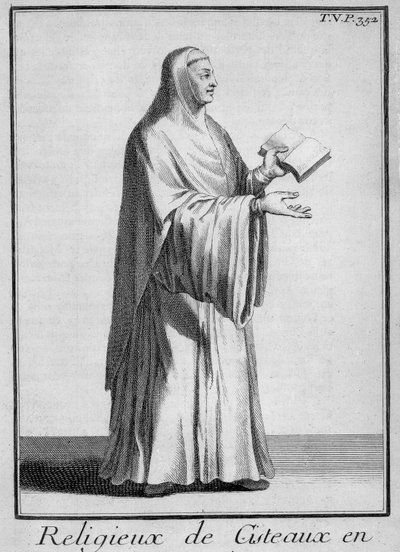 Cistercian nun in choir habit, c.1700 by French School