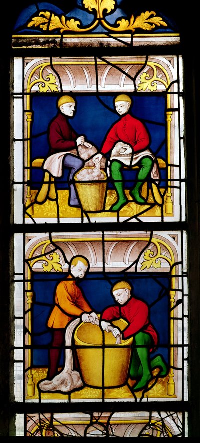 Cloth Merchants Window (detail) by French School