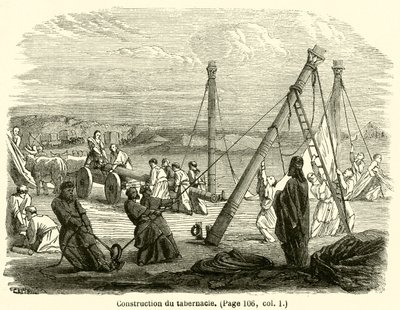 Construction of the Tabernacle (engraving) by French School