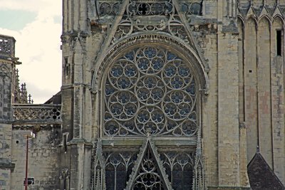 View of the rose window by French School