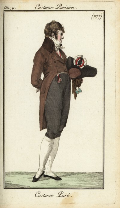 Directoire gentleman in gala fashion by French School