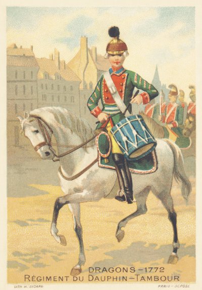 Dragons, Regiment du Dauphin, Drambour in 1772 by French School