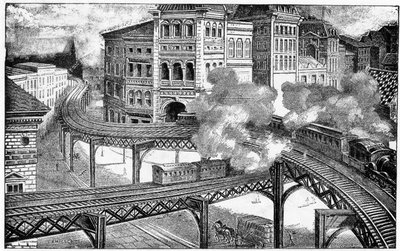 Elevated Railways of New York, 1893 by French School