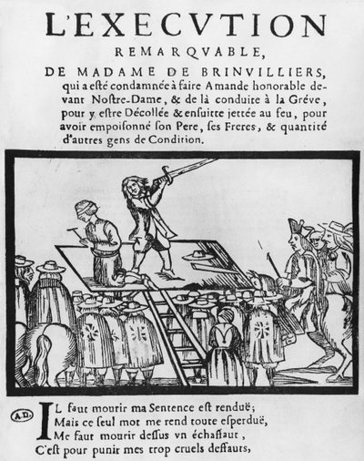 Execution of the Marquise de Brinvilliers, 1676 by French School