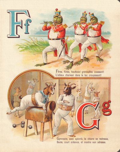 Frog, fife, goat, gymnastics by French School