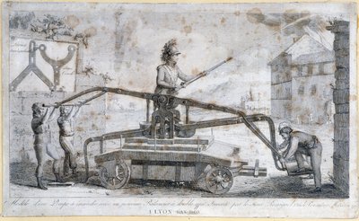 Fire Pump in Lyon in 1808 by French School