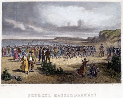 First gathering of the Vendeans - engraving by French School