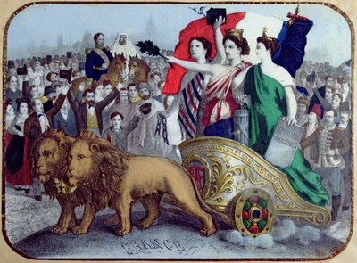 France proclaiming Liberty, 1848 by French School