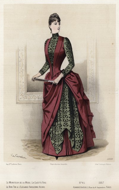 French fashion plate, late 19th century by French School