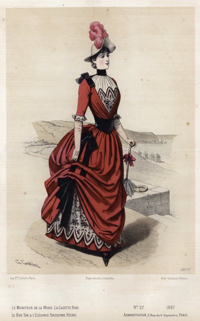 French fashion plate, late 19th century by French School