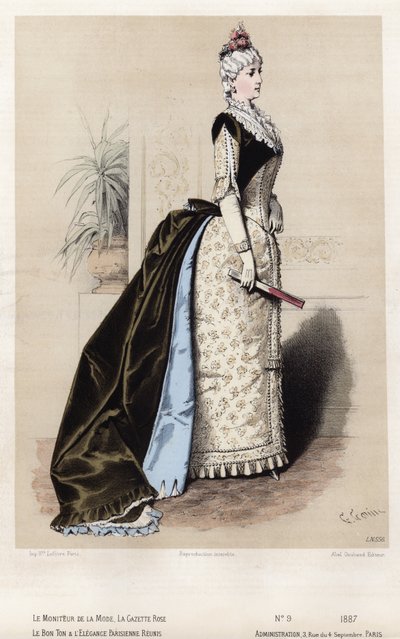 French fashion plate, late 19th century by French School