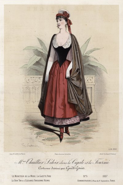 French fashion plate, late 19th century by French School