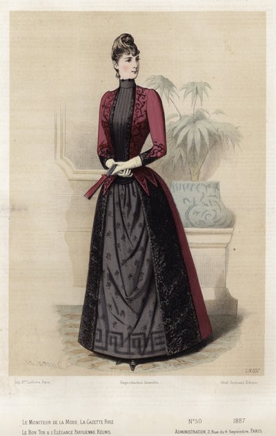 French fashion plate, late 19th century by French School