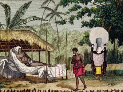 Funeral and mourning rites in Tahiti, 1811 by French School