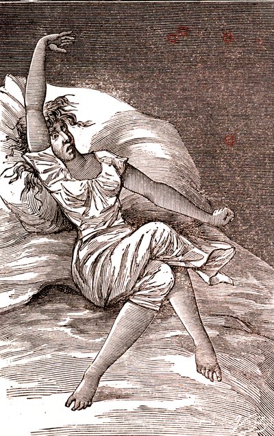 Headaches, melancolia and hysteria, anxiety. 1887 by French School