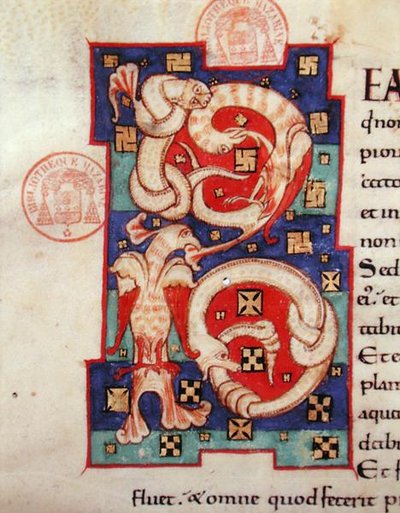 Historiated initial, from a Latin Bible by French School