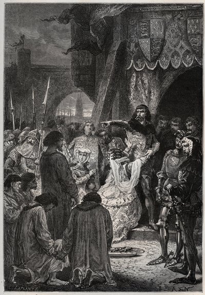 Hundred Years War: The Surrender of Calais by French School