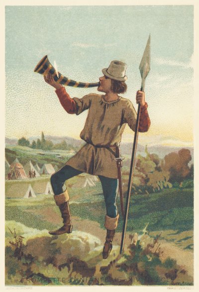 Infantry trumpet in the 14th century by French School