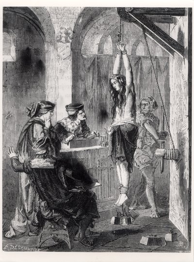 Inquisition of a witch by French School