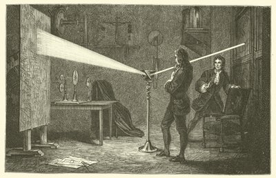 Isaac Newton breaks down light by French School