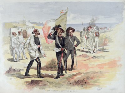 Italian troops occupying Massaoua, Eritrea in 1885 by French School