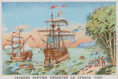 Jacques Cartier Discovering Canada, 1535 by French School