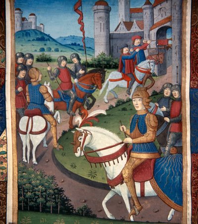 Lancelot Arriving in a French Village by French School