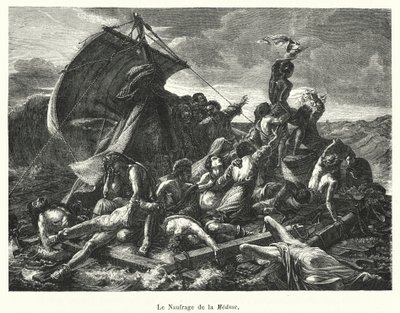 The Wreck of the Medusa (engraving) by French School