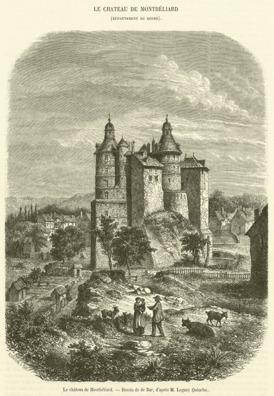 Montbeliard Castle (engraving) by French School