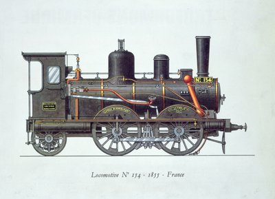 Locomotive no.154, 1855 by French School