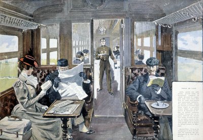 Luxury Train Restaurant Wagon, Late 19th Century by French School