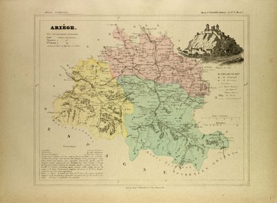 Map of Ariège, France by French School