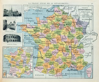 Map of France, c. 1914 by French School