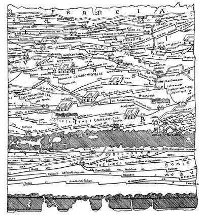 Map of Gaul - fragment by French School