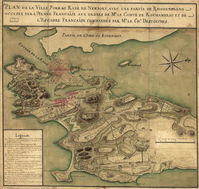 Map of Newport, Rhode Island by French School
