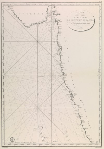 Map of the Gujarat coast by French School