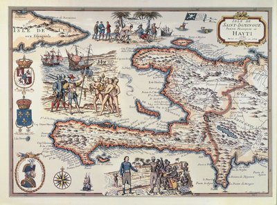 Map of the Island of Haiti by French School