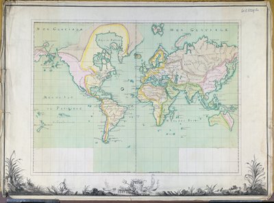 Map of the World, 1780 by French School