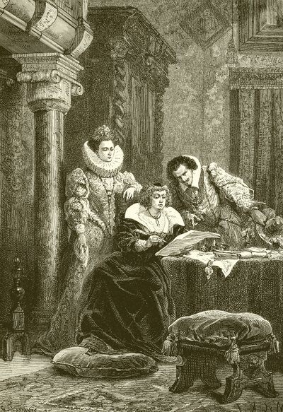 Mary de Medici, Concini and Leonara Galigai by French School